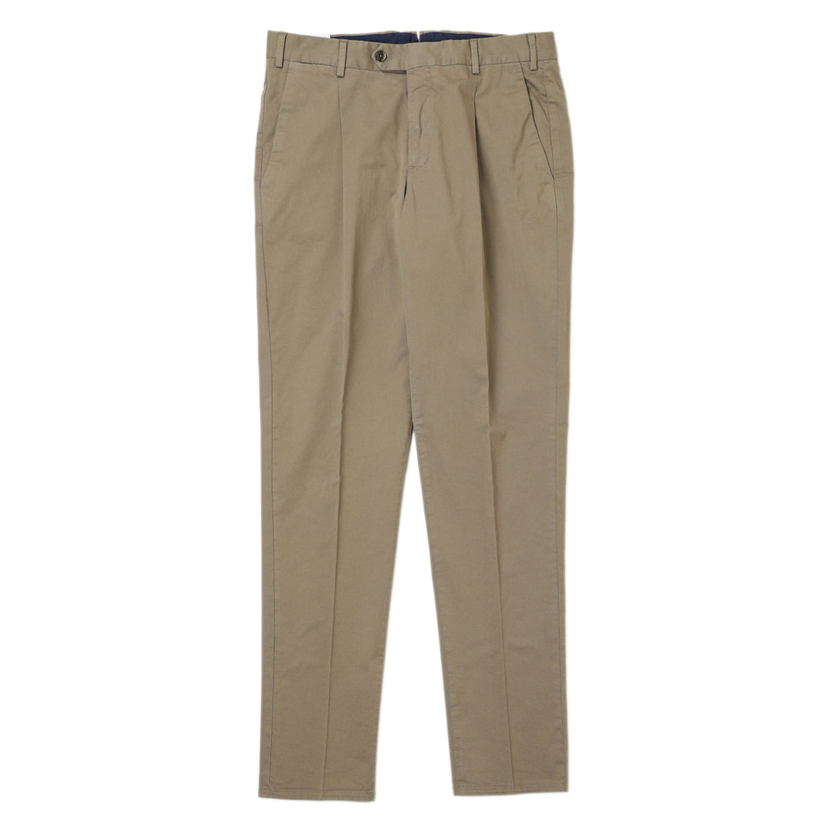 ピーティートリノ / 1プリーツ ストレッチ コットン ワイドテーパード スラックスパンツ / UNION FIT / グレージュ
