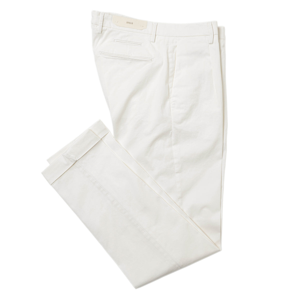 ブリリア 1949 / 1プリーツ コットン ストレッチ スラックス パンツ/ SLIM FIT / BG07 300008 / ホワイト