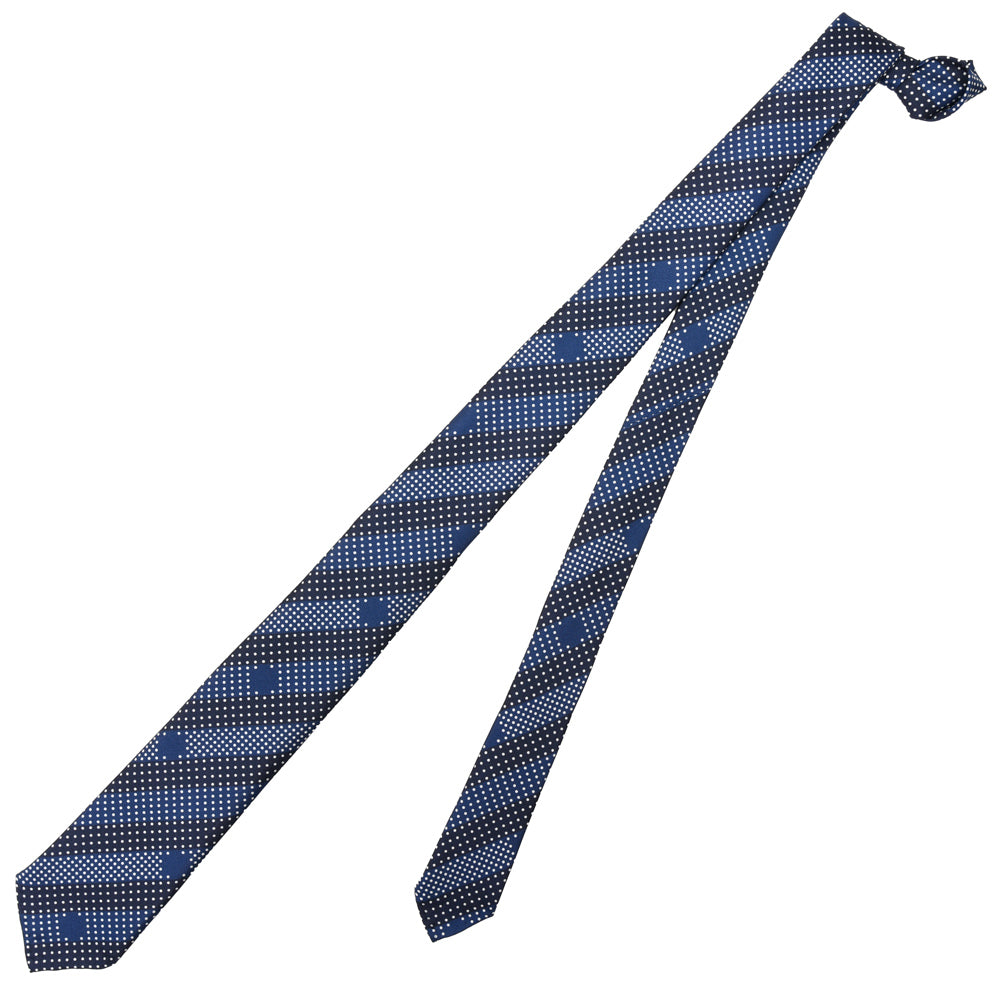 garoh(ガロウ) tie02 シルク ドット×ストライプ セッテピエゲタイ