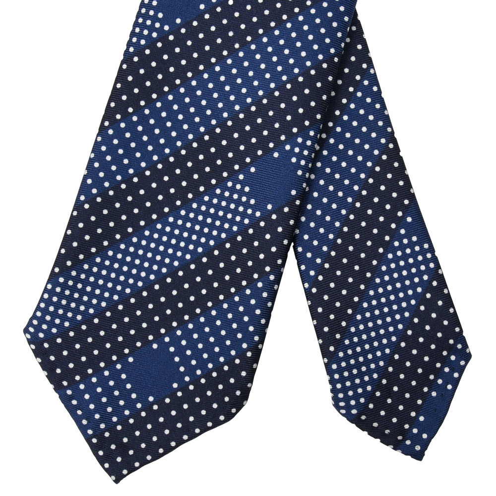 garoh(ガロウ) tie02 シルク ドット×ストライプ セッテピエゲタイ