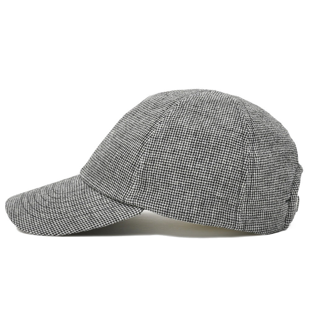garoh(ガロウ) cap01 リネンコットン ハウンドトゥース 6パネルキャップ