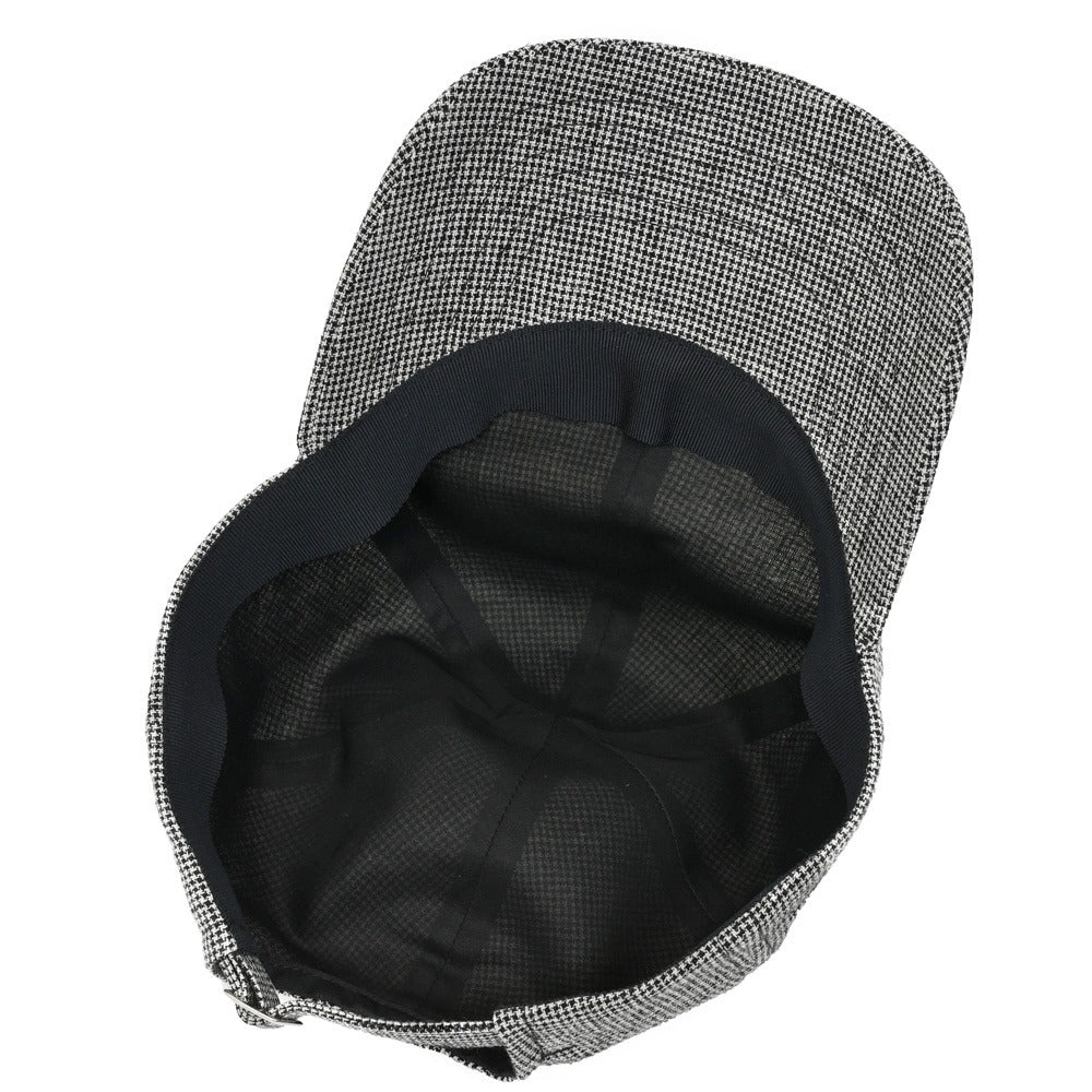 garoh(ガロウ) cap01 リネンコットン ハウンドトゥース 6パネルキャップ