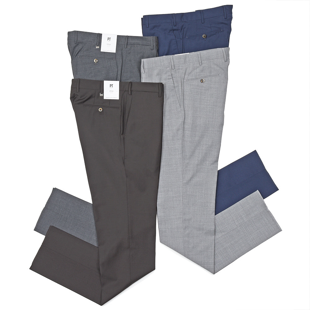 PT TORINO(ピーティートリノ) Travel ウォッシャブルテクノウール ストレッチ トロピカル ノープリーツドレスパンツ SLIM FIT/PO35