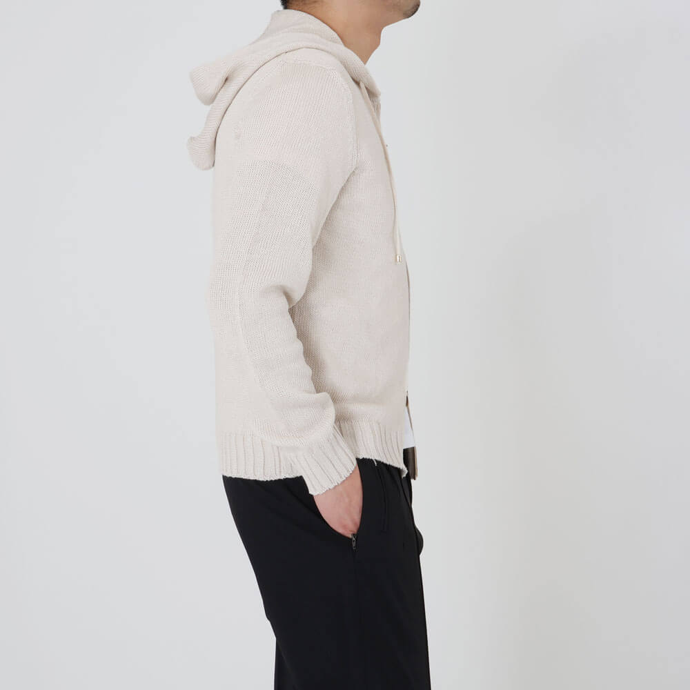 セッテフィーリカシミア / 【BR別注】リネン&コットン ジップアップ ニットパーカー/RAMAFZ/BR