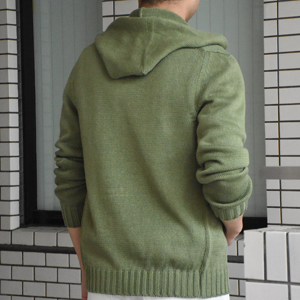 セッテフィーリカシミア / 【BR別注】リネン&コットン ジップアップ ニットパーカー/RAMAFZ/BR