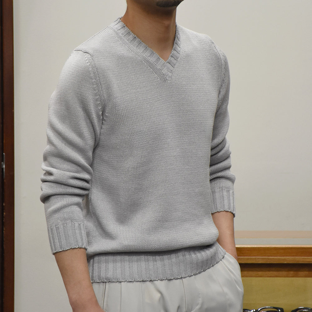 セッテフィーリカシミア / 【BR別注】リネン&コットン Vネック ニット/RAMA6V2