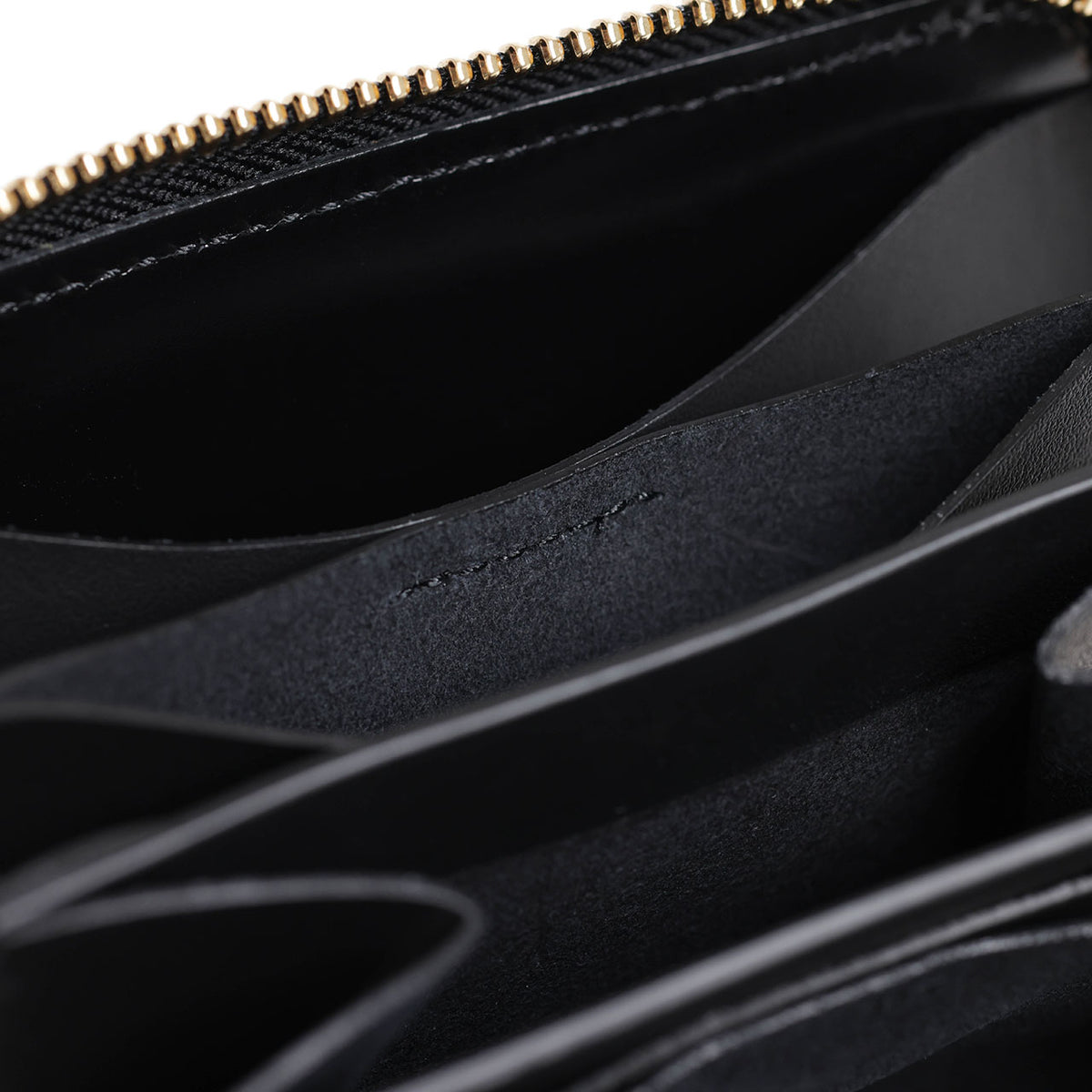エスマーノ / イタリアン ナッパレザー ゴールドパーツ ジップ ウォレット/ ZIP WALLET FANO / ブラック