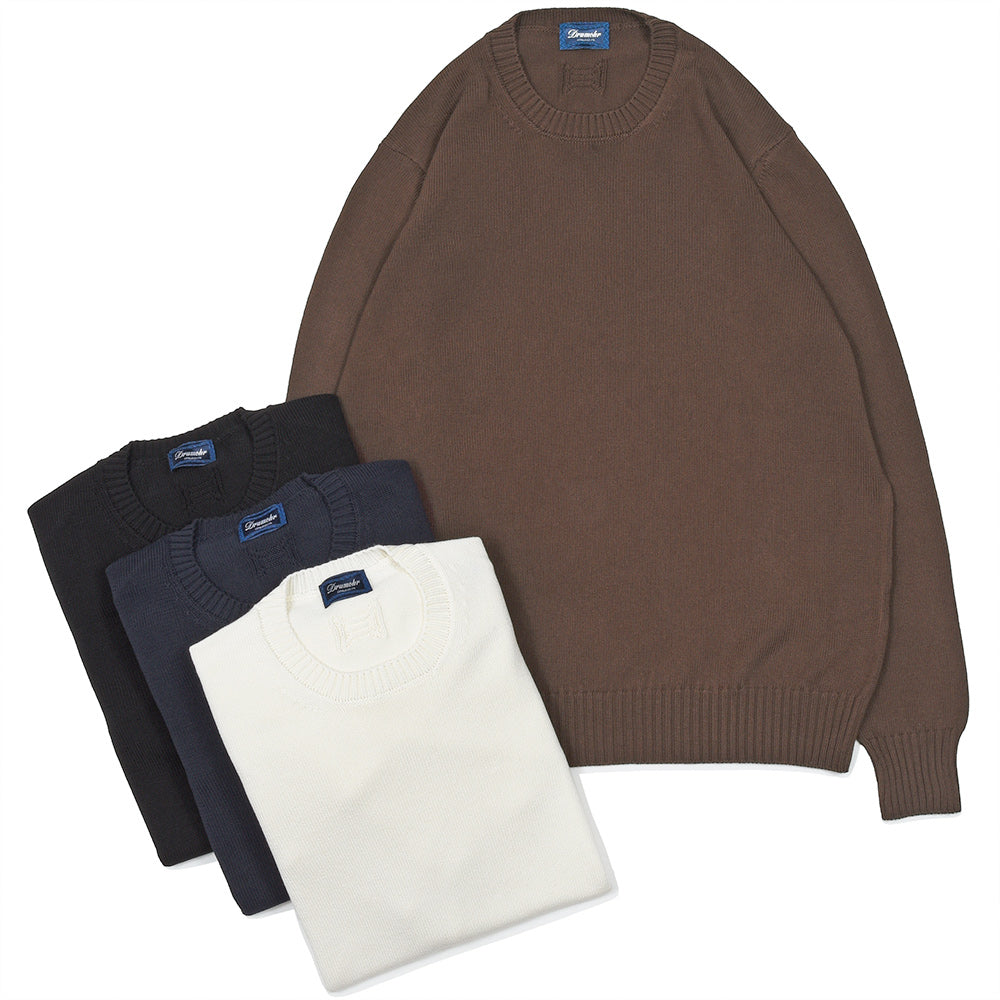 Drumohr(ドルモア) コットン 8ゲージ クルーネックニット