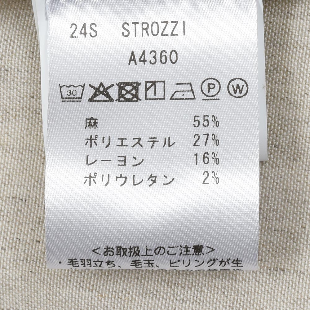 giabsarchivio(ジャブスアルキヴィオ) STROZZI テクノリネン ストレッチ ウォッシャブル セットアップ対応 シングルジャケット A4360