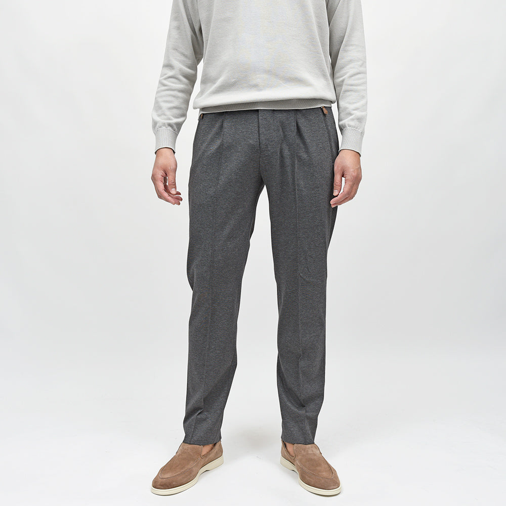 PT TORINO(ピーティー トリノ) NEW BERLIN サマージャージー ストレッチ 永久クリース 1プリーツパンツ SOFT FIT/VD02