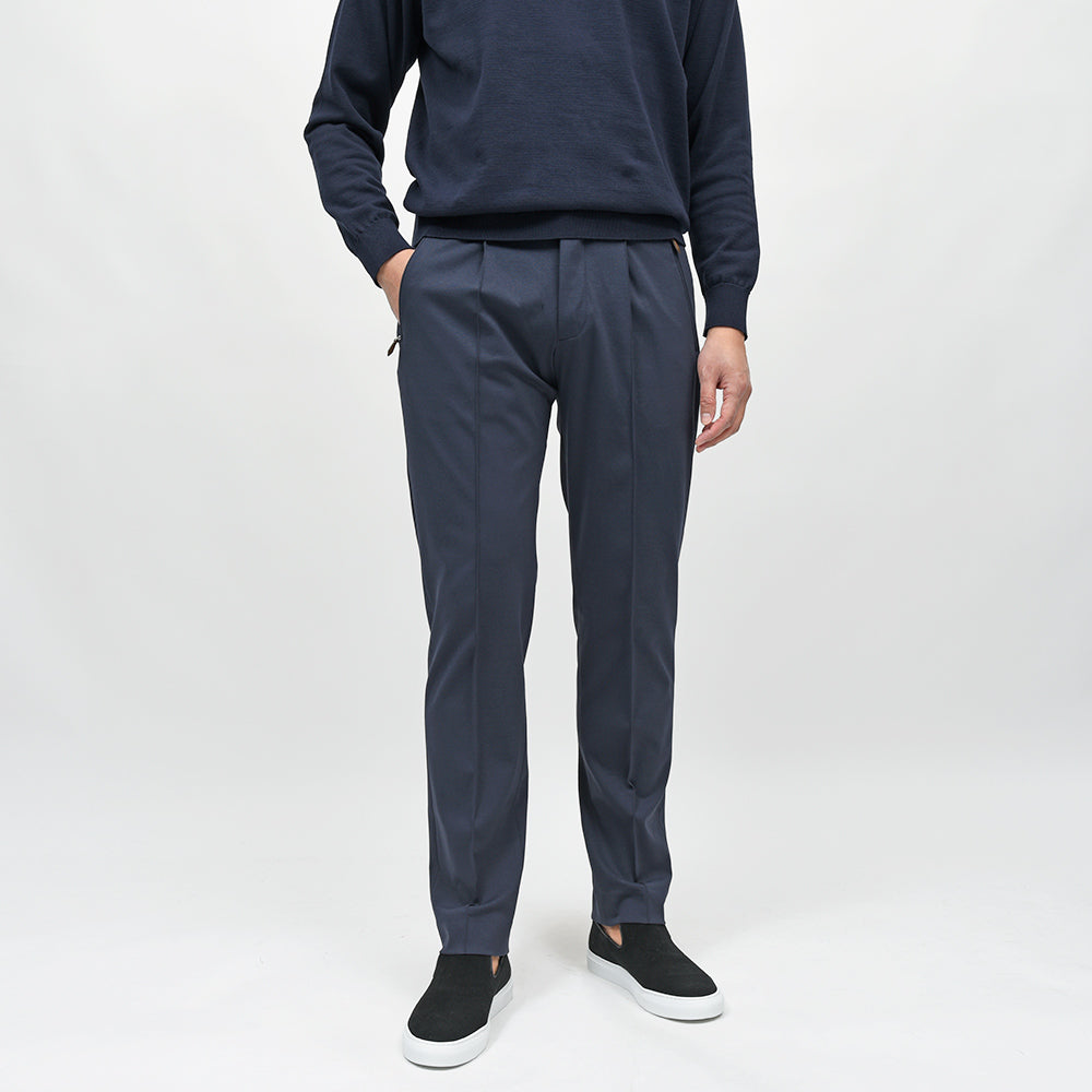 PT TORINO(ピーティー トリノ) NEW BERLIN サマージャージー ストレッチ 永久クリース 1プリーツパンツ SOFT FIT/VD02