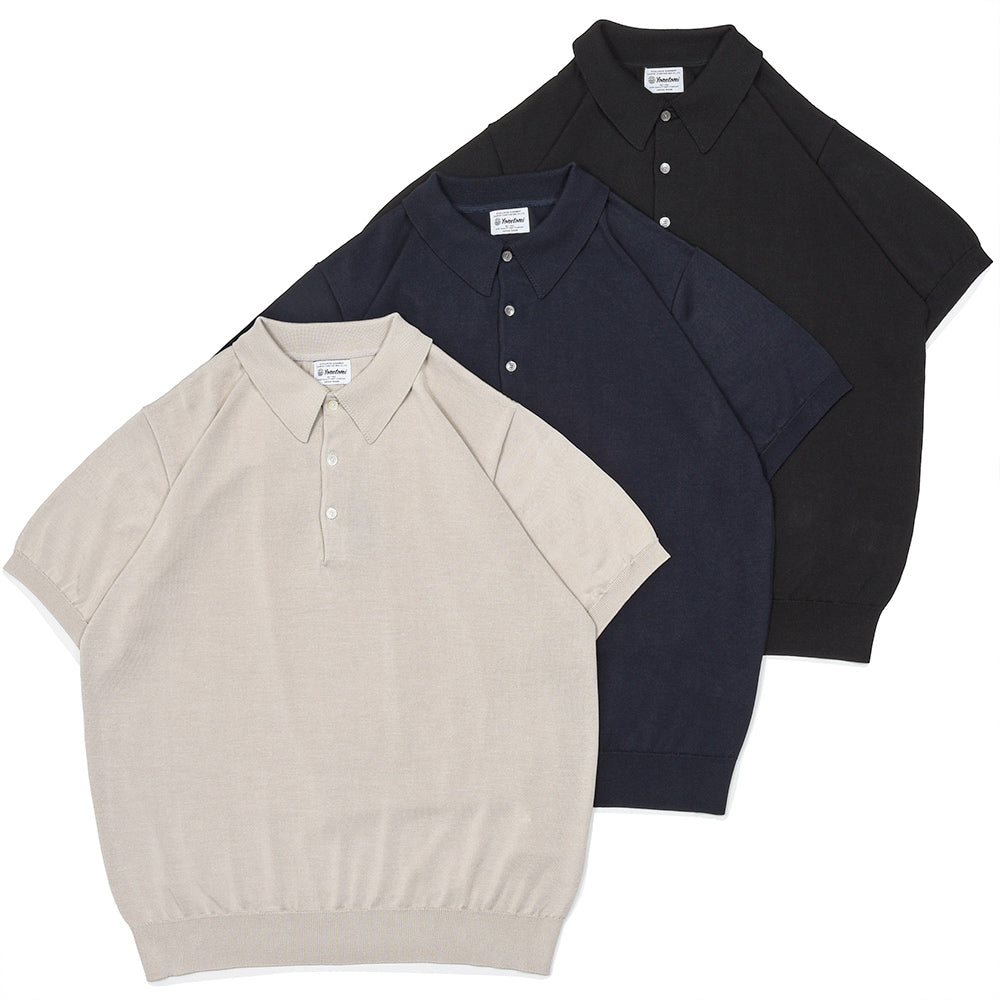 Yonetomi(ヨネトミ) SILK KNIT POLO シルク ハイゲージ ニットポロ