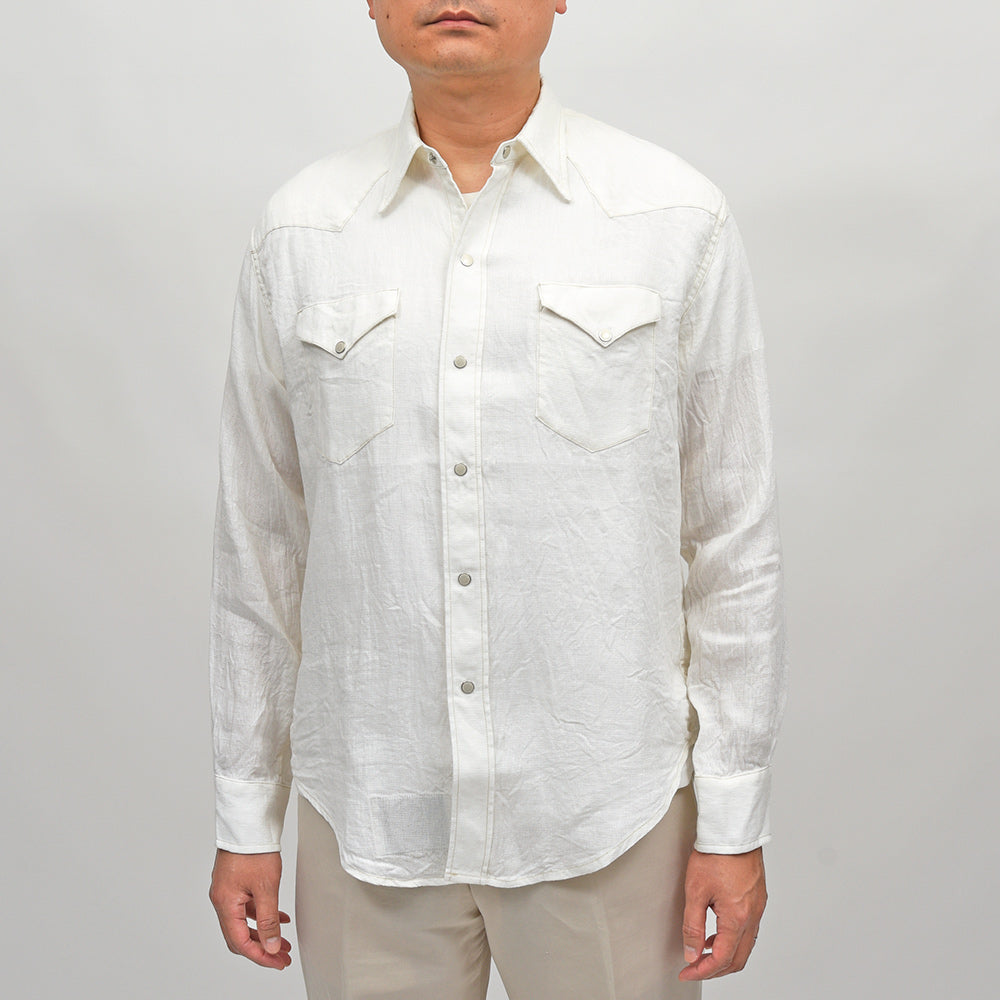 COHERENCE(コヒーレンス) ABIQUIU リネンレーヨン AEROCLOTH LINEN ウエスタンシャツ