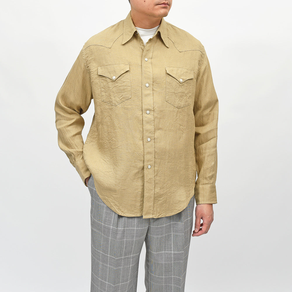 COHERENCE(コヒーレンス) ABIQUIU リネンレーヨン AEROCLOTH LINEN ウエスタンシャツ