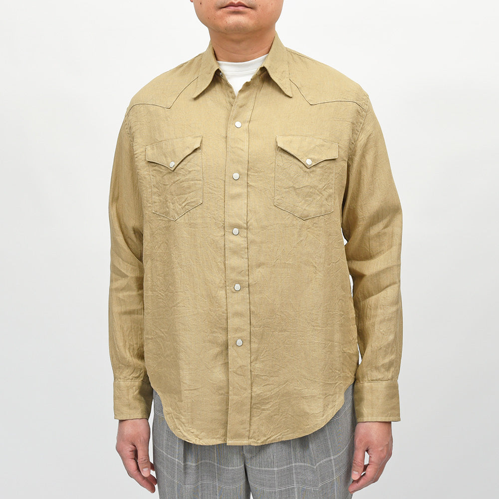 COHERENCE(コヒーレンス) ABIQUIU リネンレーヨン AEROCLOTH LINEN ウエスタンシャツ