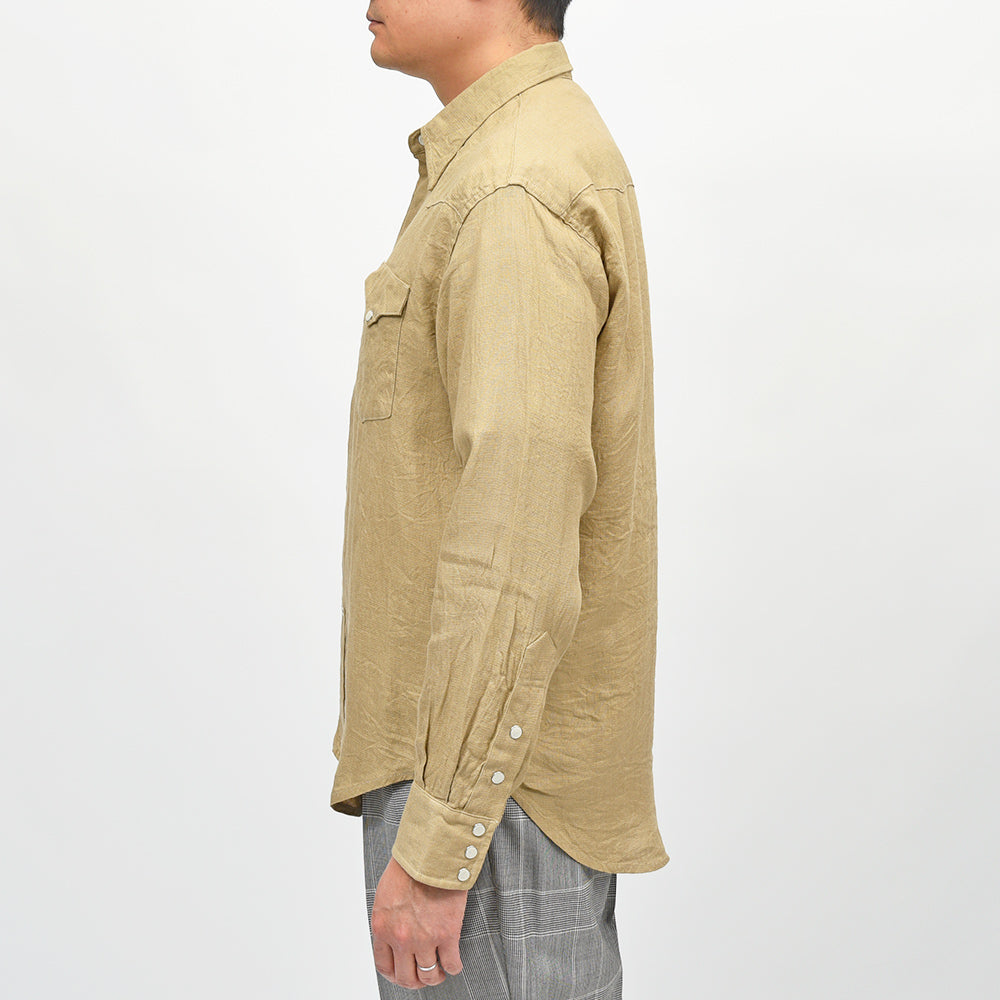 COHERENCE(コヒーレンス) ABIQUIU リネンレーヨン AEROCLOTH LINEN ウエスタンシャツ