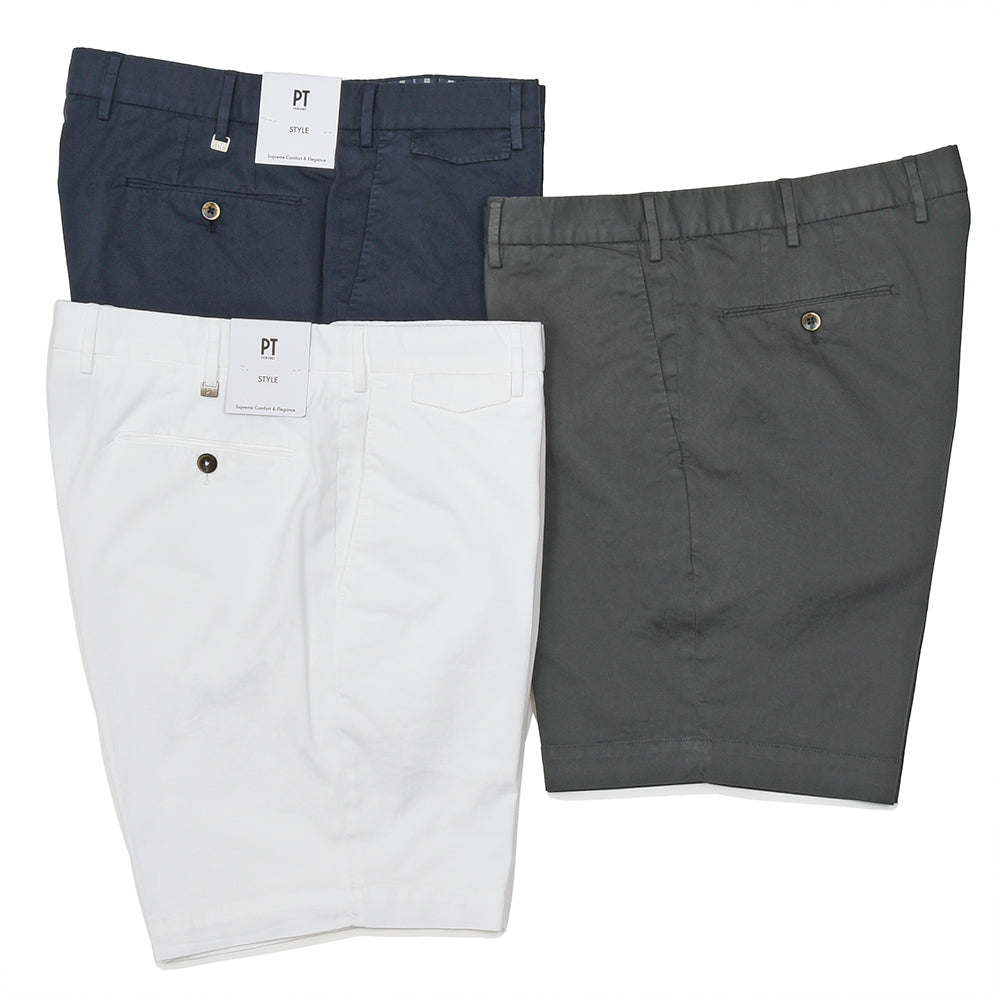 PT TORINO(ピーティートリノ) コットンストレッチギャバジン ノープリーツショートパンツ BERMUDA SHORT/PU42
