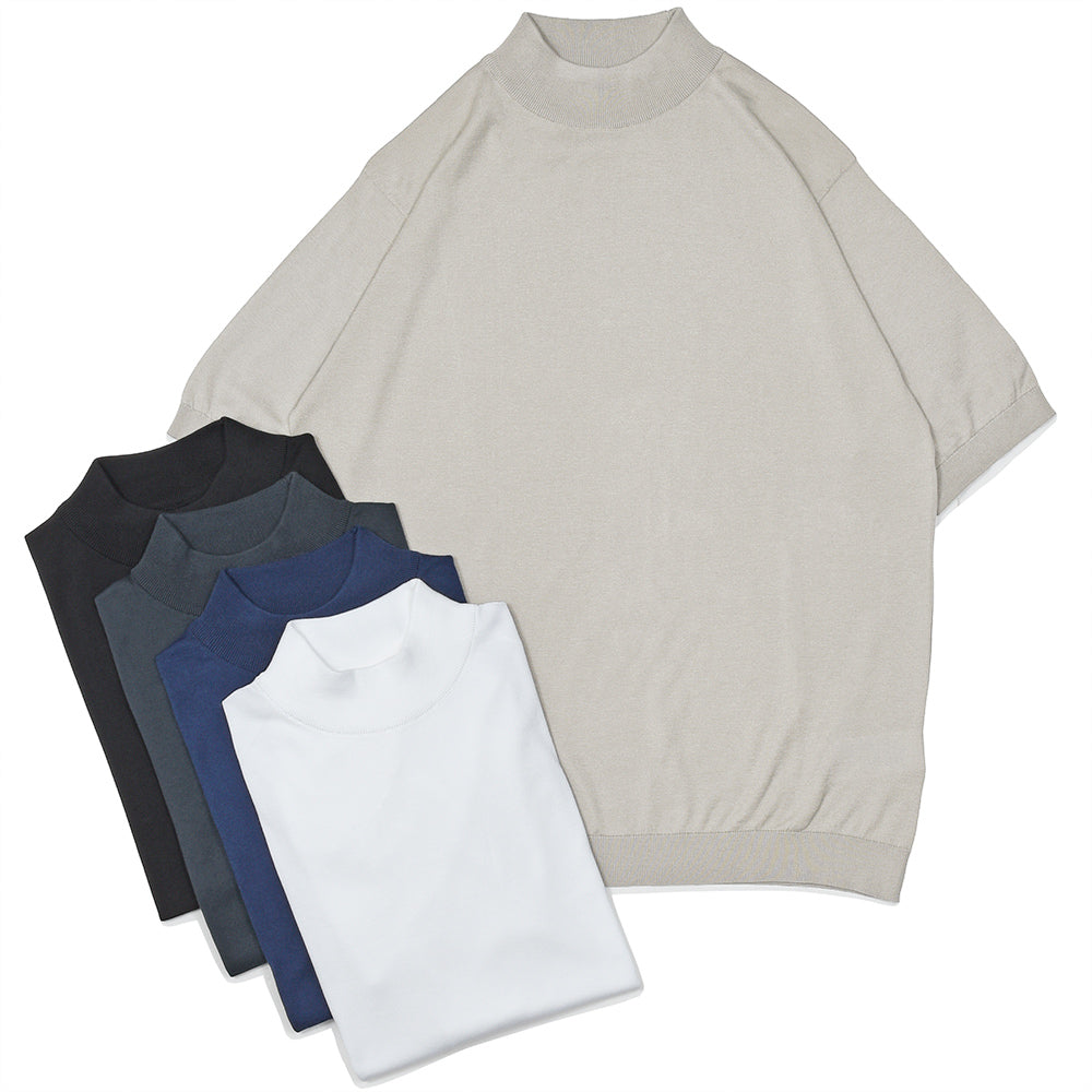 JOHN SMEDLEY(ジョンスメドレー) ARBER シーアイランドコットン 30ゲージ モックネックニット EASY FIT