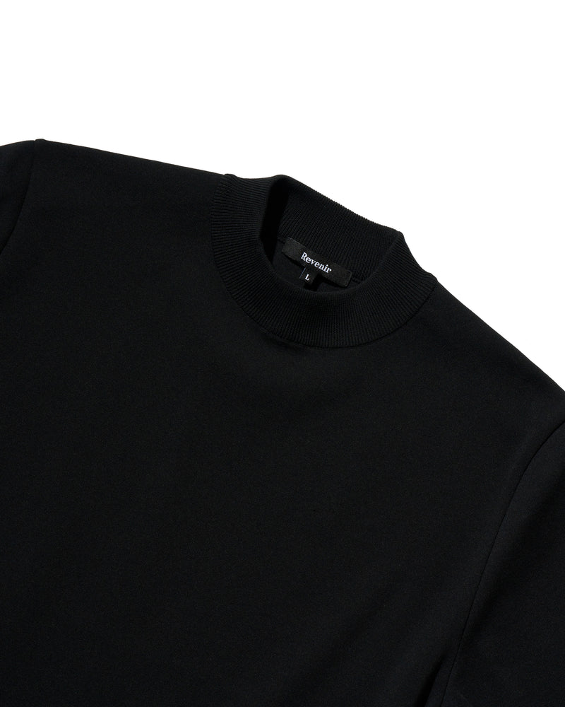 リブニール / WASHABLE KNIT MOCKNECK S/S / ブラック