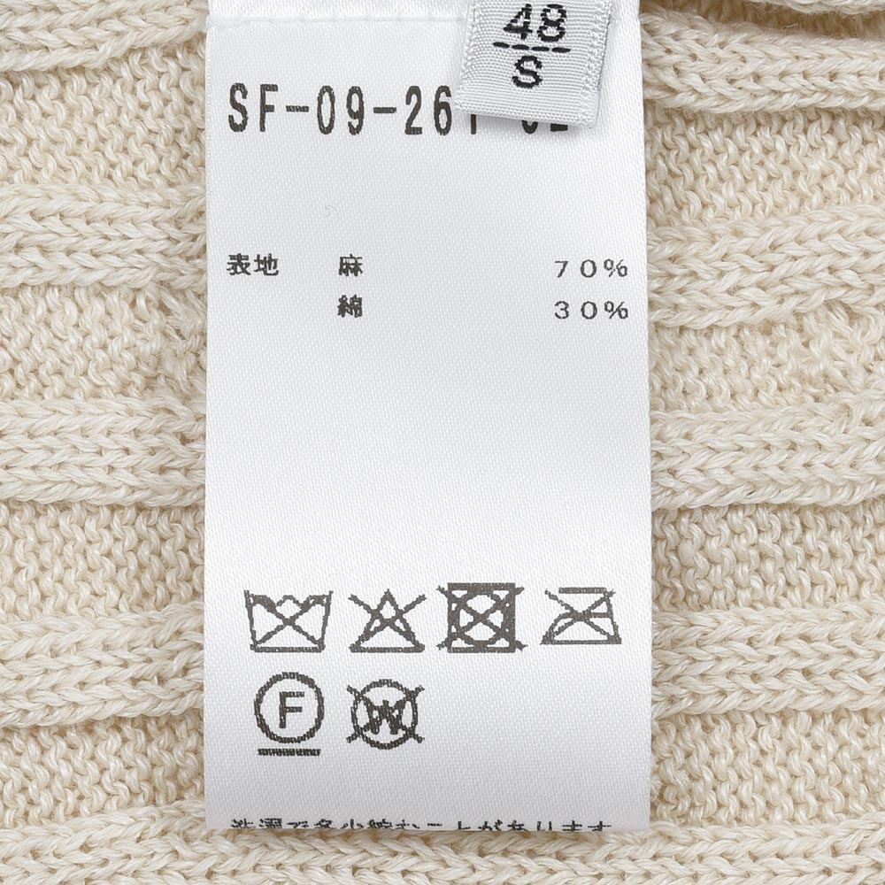 Settefili Cashmere(セッテフィーリ カシミア) リネンコットン ケーブル クルーネックニット