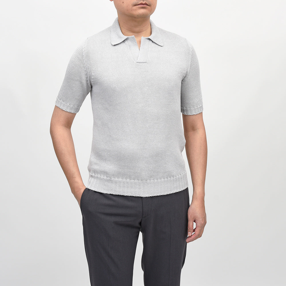 Settefili Cashmere(セッテフィーリ カシミア) リネンコットン スキッパーニットポロ