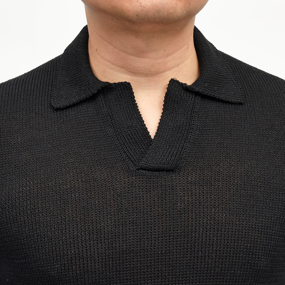 Settefili Cashmere(セッテフィーリ カシミア) リネンコットン スキッパーニットポロ