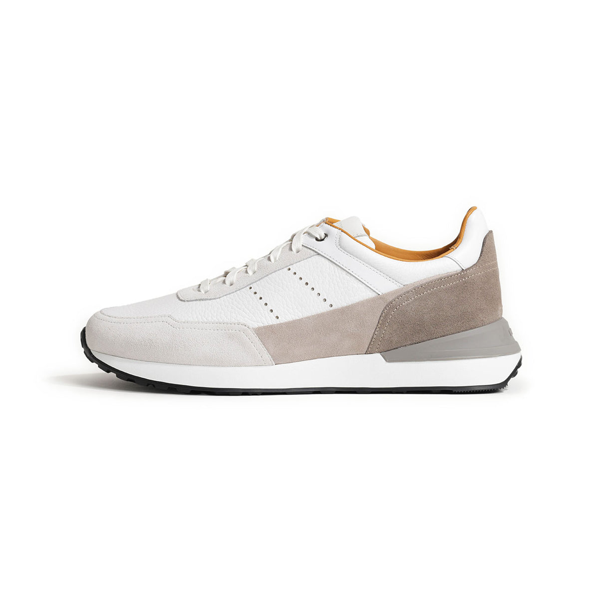 マグナーニ / レザー スエード ローカット レースアップ ランニングシューズ/EVA 25355 WHITE