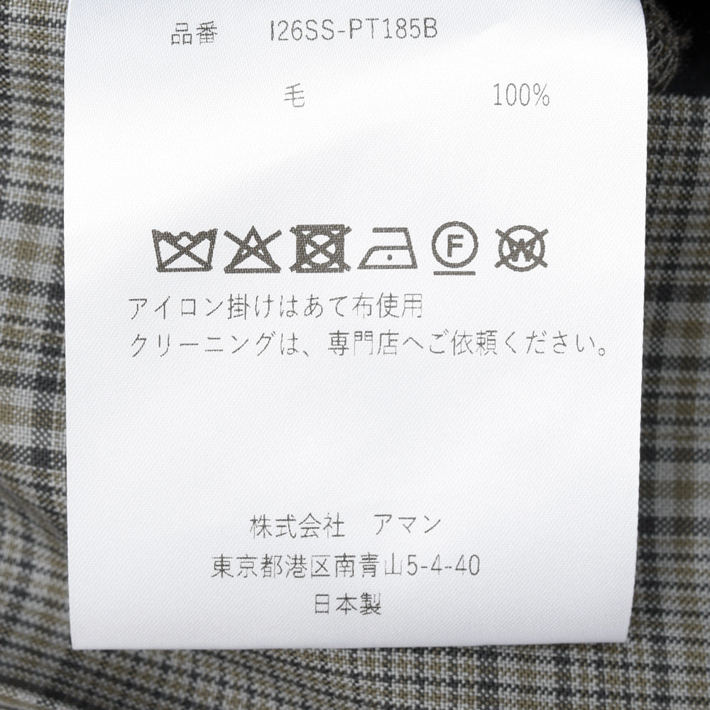 INSCRIRE(アンスクリア) PT185 ウールチェックハーフパンツ