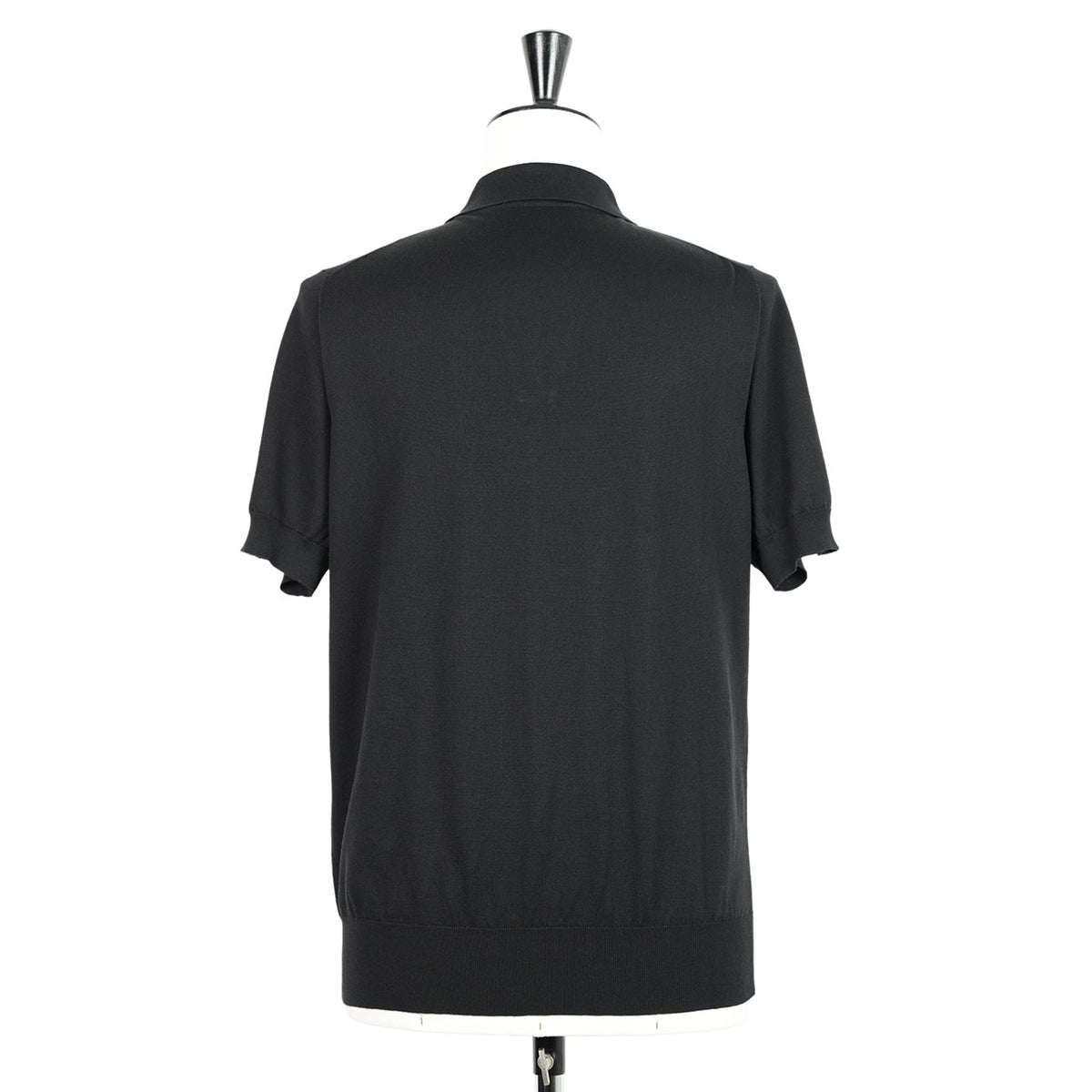 ピアチェンツァ / ハイゲージ シルク コットン 半袖 スキッパー ニット/POLO SAILOR M1540016001 999 ブラック