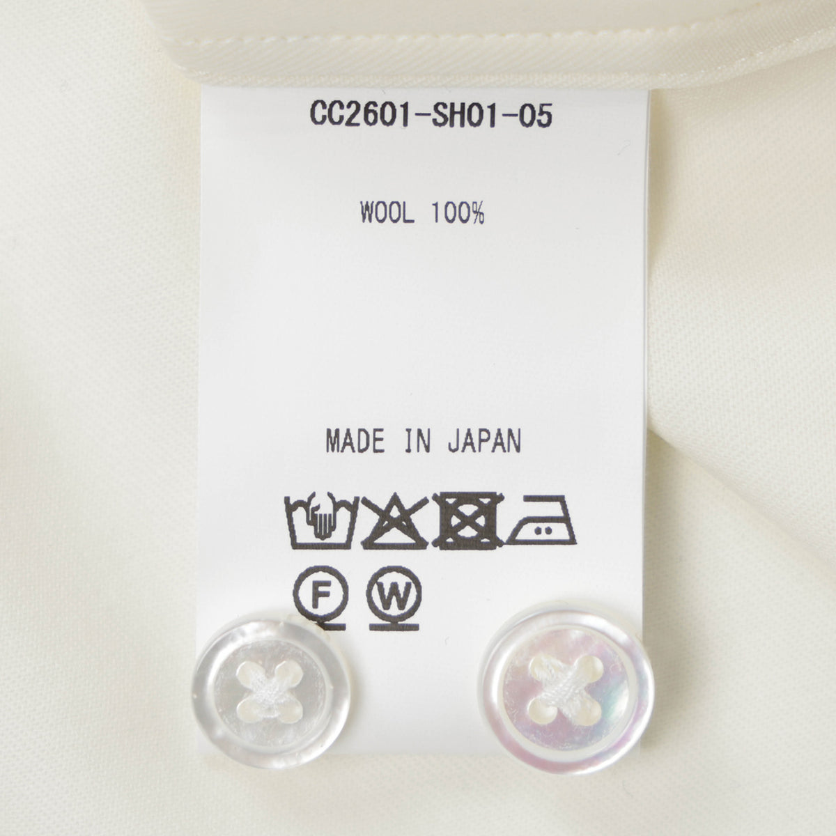 コロニークロージング / ウール オープンカラー シャツ/Super 160's CC2601-SH01-05 WHITE