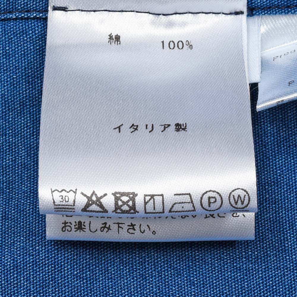 Finamore(フィナモレ) VITTORIO/BALI コットンシャンブレー セミワイドカラーシャツ