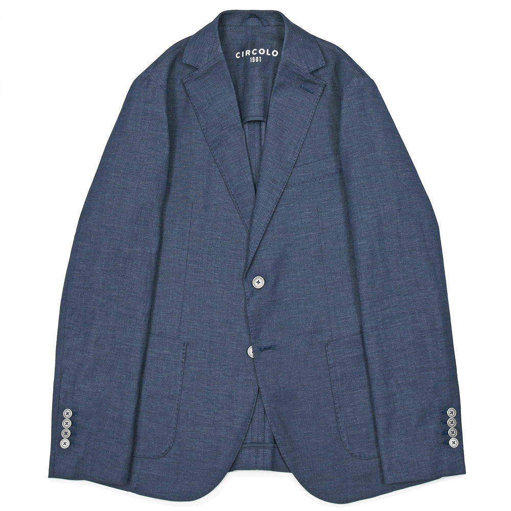 CIRCOLO 1901(チルコロ1901) コットンリネン ストレッチ セットアップ対応 シングルジャケット
