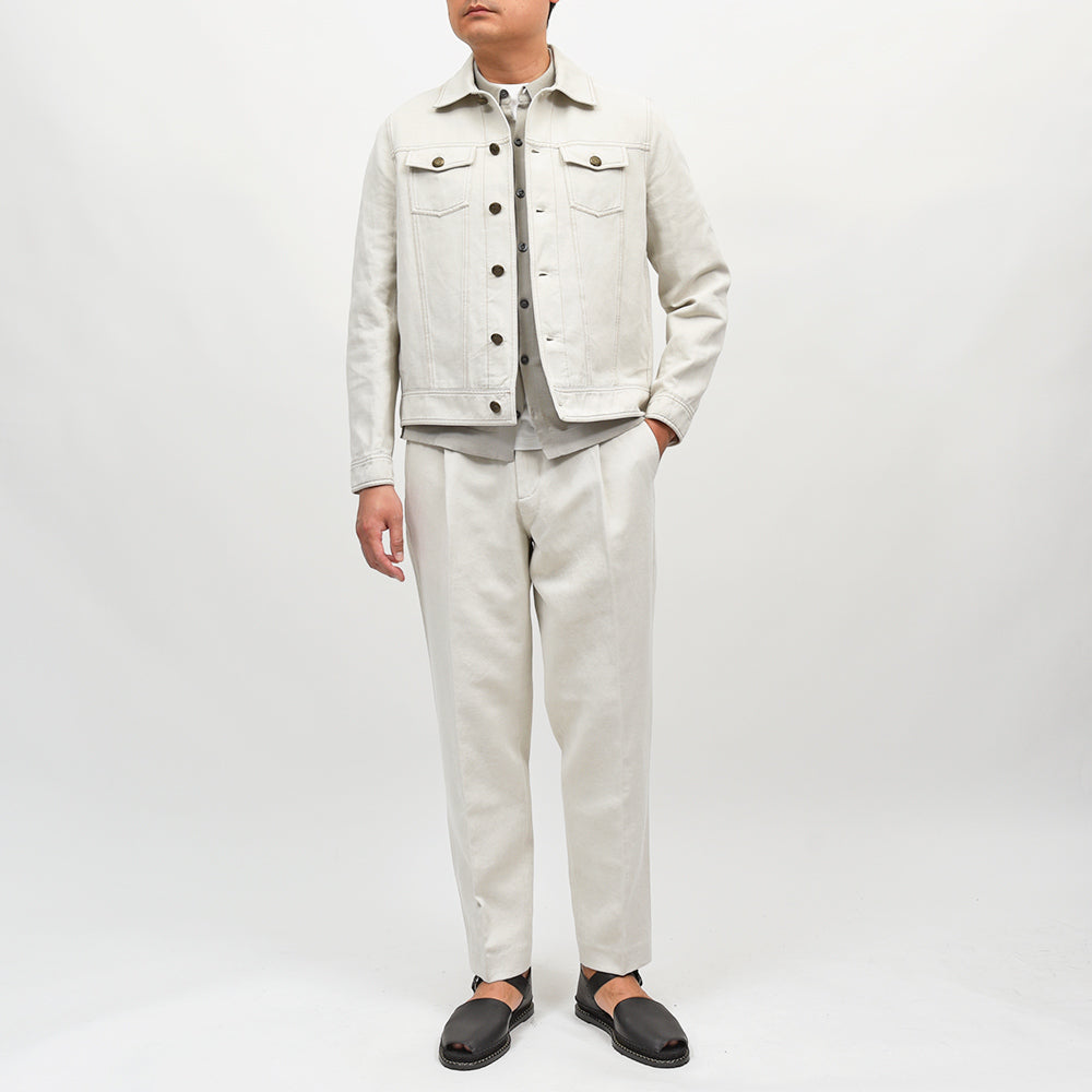 CIRCOLO 1901(チルコロ1901) コットンリネン ツイル セットアップ対応 1プリーツパンツ