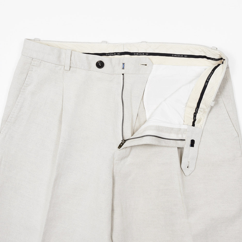 CIRCOLO 1901(チルコロ1901) コットンリネン ツイル セットアップ対応 1プリーツパンツ
