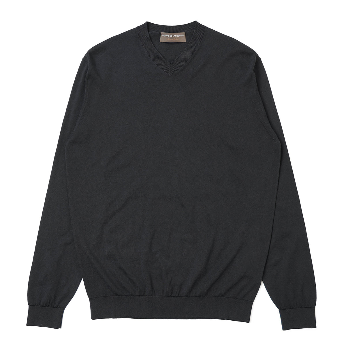 フィリッポ デ ローレンティス / クレープコットン Vネック ニット/6110 CV1ML52-6S 0990