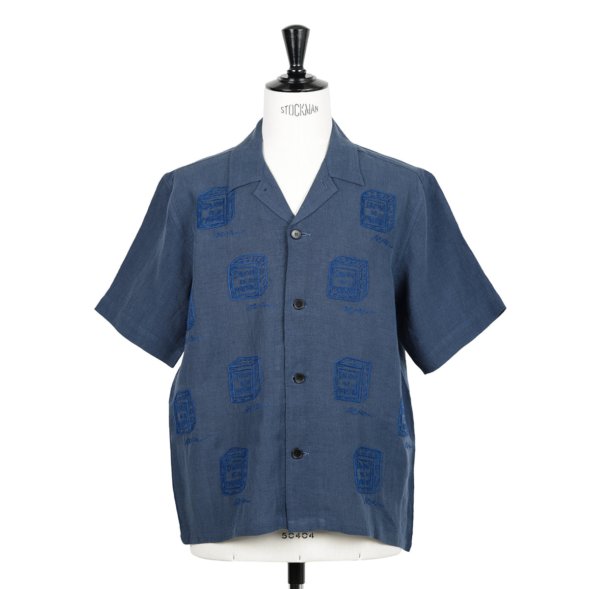 ミーコレクション / オープンカラー 刺繍 リネン シャツ/SHIRT SUBHA NAVY