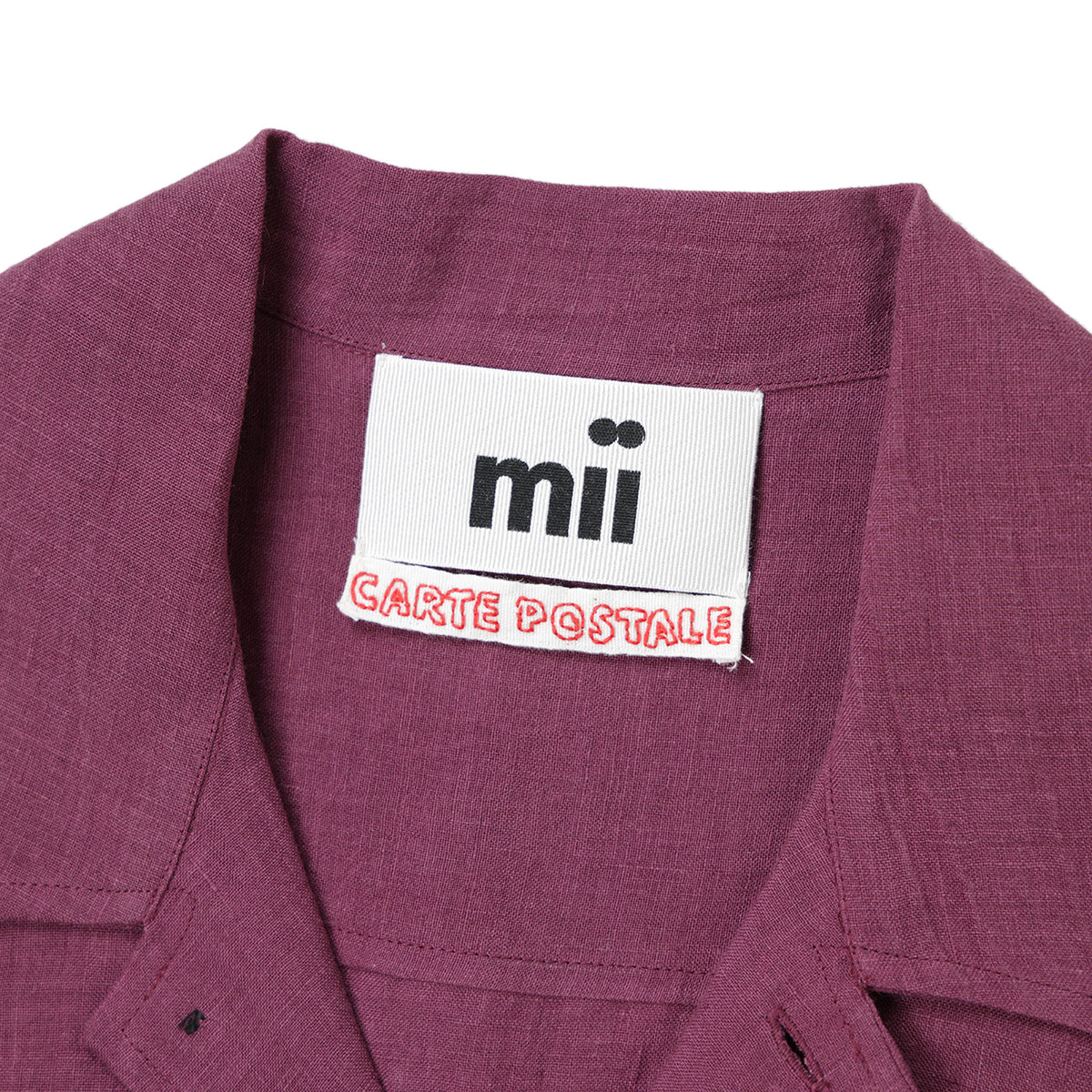 ミーコレクション / オープンカラー 刺繍 リネン シャツ/SHIRT SUBHA BORDEAUX