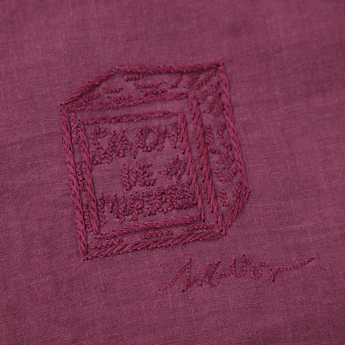 ミーコレクション / オープンカラー 刺繍 リネン シャツ/SHIRT SUBHA BORDEAUX