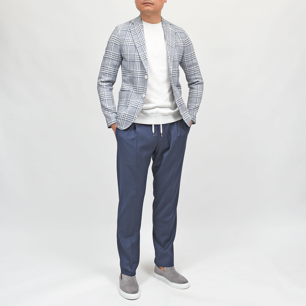 CIRCOLO 1901(チルコロ1901) S.JACKET リネンコットンナイロン ストレッチ グレンチェック シングルシャツジャケット
