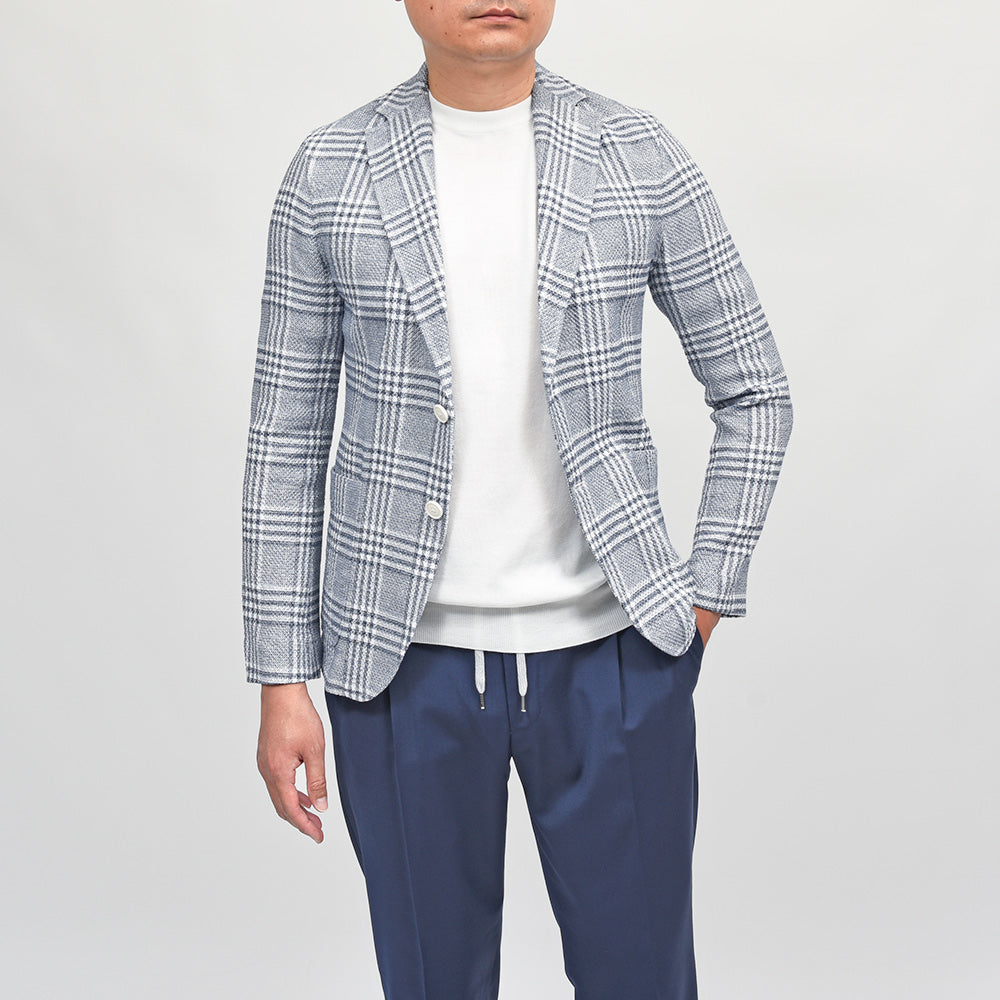 CIRCOLO 1901(チルコロ1901) S.JACKET リネンコットンナイロン ストレッチ グレンチェック シングルシャツジャケット