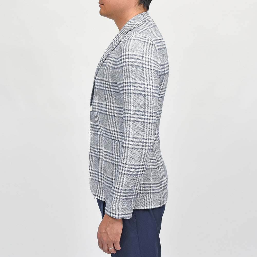 CIRCOLO 1901(チルコロ1901) S.JACKET リネンコットンナイロン ストレッチ グレンチェック シングルシャツジャケット