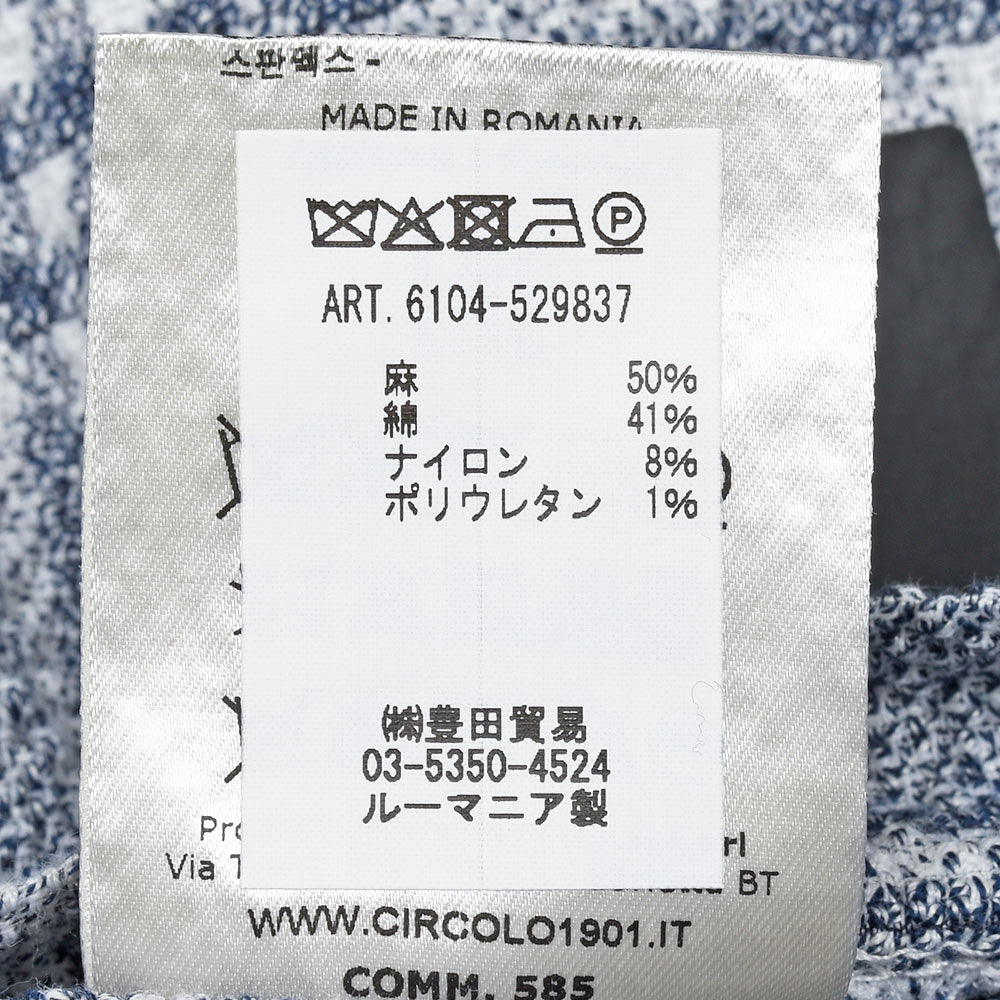 CIRCOLO 1901(チルコロ1901) S.JACKET リネンコットンナイロン ストレッチ グレンチェック シングルシャツジャケット
