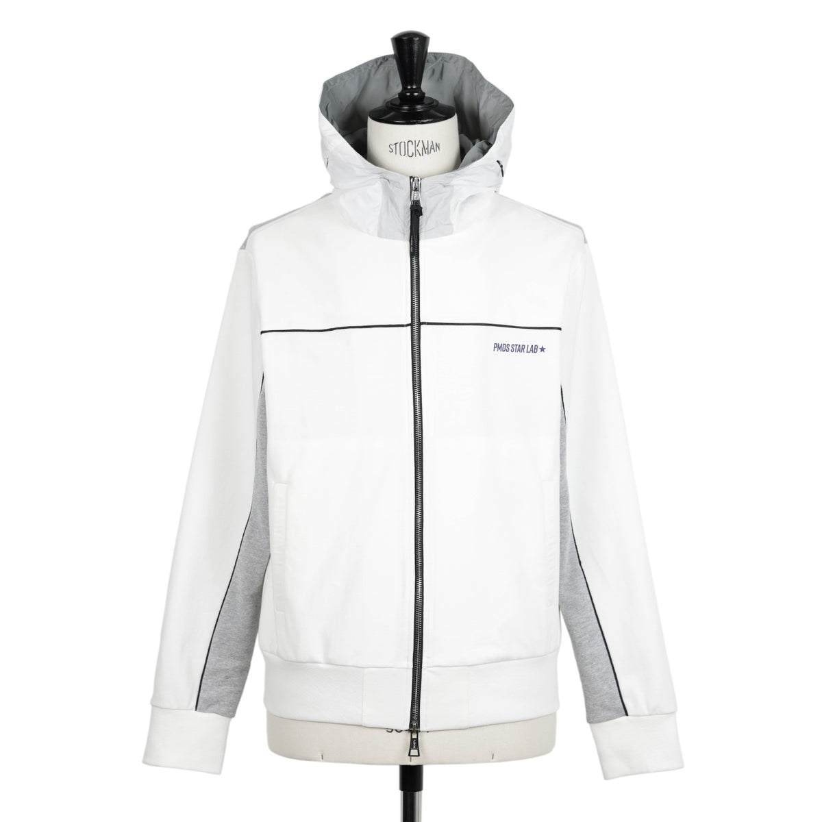 ピーエムディーエス / コットン ポリエステル ジップアップ パーカー/ABEL JK3849 T773 WHITE/GRAY