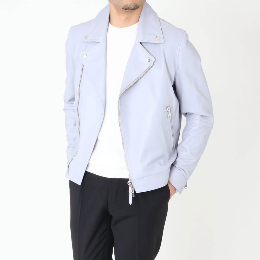 エンメティ / 【着数限定販売】BR別注 スペシャルナッパレザー ダブルライダース/GABRIELE_BR/L.LAVENDER