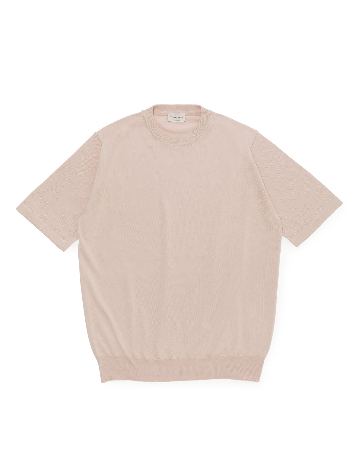 モルガーノ / GIZAコットン クルーネックニット S/S / ベージュ