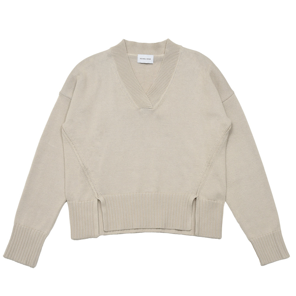 SCAGLIONE(スカリオーネ) DSC025 ソフトコットンリブVネック