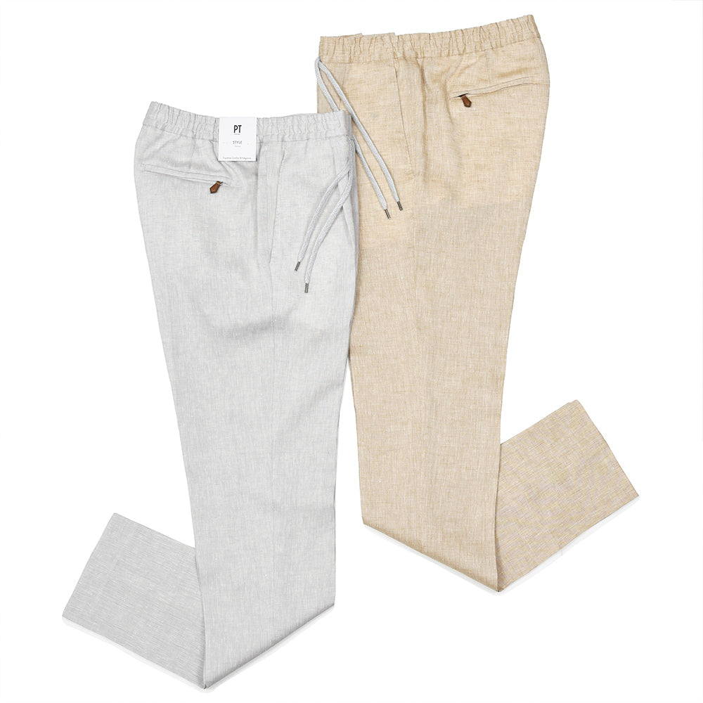 PT TORINO(ピーティー トリノ) リネン 1プリーツシャーリングパンツ SOFT FIT/BB58