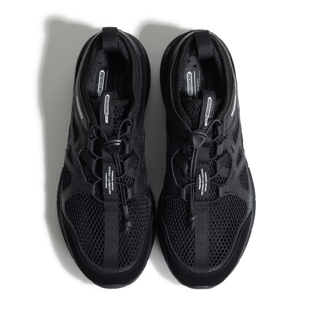 モイスルー360 / 厚底 レースアップ 高通気メッシュ ローカットスニーカー/CAICIAS BLK