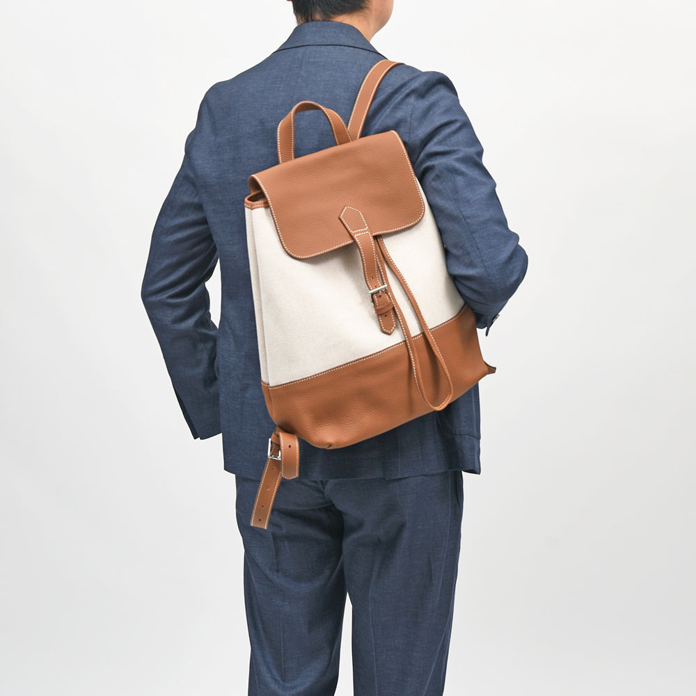 Charles et Charlus(シャルル エ シャルリュス) Marcel グレインレザー×キャンバス バックパック
