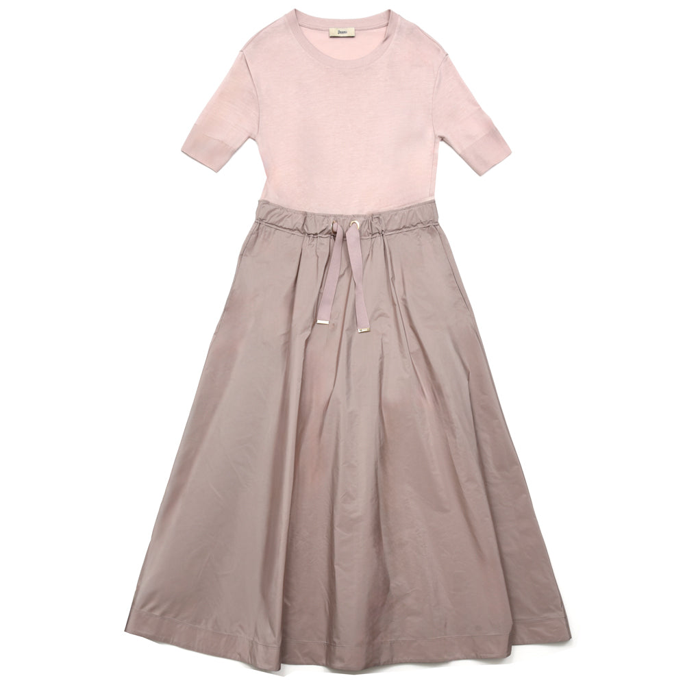 HERNO(ヘルノ) AB000032D-52056 KNIT+NEWテクノタフタワンピース